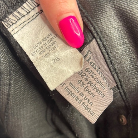 Y2K Frankle B. Black Coated Low Rise Jeans Size 26 - Picture 2 of 14